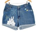 Disney Gitano Vintage Denim Hand Painted  Mickey Mouse High Waisted Jean Shorts Photo 17