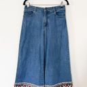 Alice + Olivia  Beta Pom Pom High Waist Wide Leg Cropped Jeans Size 28 Photo 1