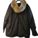 Old Navy  XL Winter Coat Zip Front Snap Black Pockets Hooded Fur Trim Photo 1