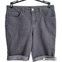 Jones New York  Sport Stretch Size 12 Gray Jean Bermuda Shorts Photo 0