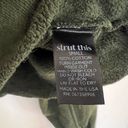 Strut this NWOT  Cropped Dark Olive Green Raw Edge Sweatshirt Photo 2