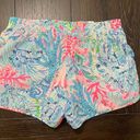 Lilly Pulitzer  Luxletic Ocean Trail Short Size Small Sink Or Swim Tropical Gym Photo 1