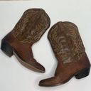 Laredo  Women’s Brown Leather Vamp Fox Embroidered Western Cowboy Boots Sz 7.5 Photo 1