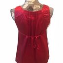 BCBG MAX AZRIA Red Pleated Silk Sleeveless Blouse size XXS Photo 2