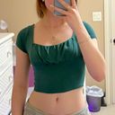 PacSun Ruched Crop Top Green Photo 0