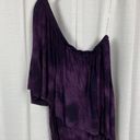 Young Fabulous and Broke  YFB Purple Watercolor One Shoulder Ruched Mini Dress Sz.M Photo 7