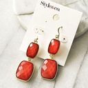 Style & Co  Earrings Reddish Pink Dangle Drop Statement Glam NWT Photo 0