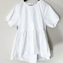 Hill House  The Francesca Tunic Top White Cotton Light Weight Hi Lo Hem Photo 2