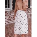 A New Day  Target NWT White Pleated A Line Midi Full Skirt Black Polka Dots S Photo 12