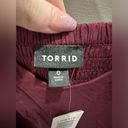 Torrid NWT  Women 0 Burgundy Romper Challis V Neck Stretch Shorts Sleeveless Photo 3