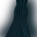 Dress the Population NWOT  IRIS slit crepe maxi gown v neck size M green Photo 5