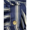 The Moon  ORCHID | WOMENS TIE FRONT CROPPED BLOUSE TOP  NAVY WHITE STRIPED M Photo 5