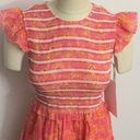 Gal Meets Glam NWT  Gathered and Ruffled Fit and Flare Dress Size 8 Orange & Pink Photo 1