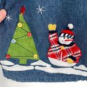 Fashion Bug Vintage  Blue Jean Christmas Snowman Zip Front Jacket Womens 14/16 W Photo 59