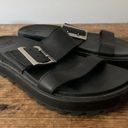 Sorel Roaming Slide Black Two Strap Slip On Sandal Silver Buckle Photo 5