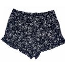 Full Tilt ꕥ Floral Window Pane Lace Trim Short ꕥ Black with White Print ꕥ Size M Photo 8