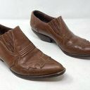 Guess Vintage  Brown Leather Western Cowboy Pointy Toe Booties Boots womens 9 Photo 0