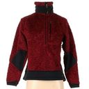 Eastern Mountain Sports  Womens Small Red Black Half Zip Pullover Fleece Sweater Photo 0