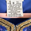 Vintage Blue  Pink Beaded Sequin Silk Blazer Jacket Mardi Gras sz Small Photo 14