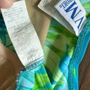 Vtg Y2K Tankini Swim Set Sz 12 Neon Abstract Palm Print High Rise Blue Photo 9