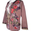 Interpretations of JMS Sweatshirt Jacket Appliques Embroidery Mauve Purple L Size L Photo 0