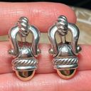 David Yurman Vintage  Sterling Silver & 14K Gold Door Knocker Acorn Drop Earrings Photo 12