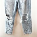 American Eagle  High Rise Busted Knees Mom Jeans Light Wash Blue 12 Photo 7