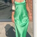 ZARA NWT  MINT GREEN SATIN EFFECT MIDI CUT OUT DRESS VIRAL TIKTOK Photo 2