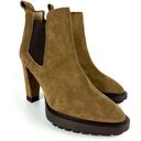 ALLSAINTS NEW  Harper Lug Sole Heeled Suede Ankle Boots Tan Size 9 Photo 0