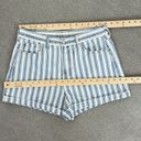 American Eagle  Outfitters Striped High Rise Mom Jean Shorts Blue White 10 Cuffed Photo 11