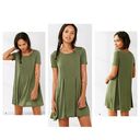 Silence + Noise Urban Outfitters  army green pleated swing dress size small Photo 1