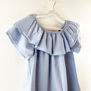 Tommy Hilfiger  Seersucker Off Shoulder Ruffle Mini Dress Blue 2X Photo 8