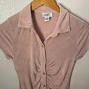 Vintage 90s Y2K grunge pink metallic button down collared dress M Size M Photo 2