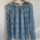 Isabel Marant  Etoile Silk Blue Long Sleeve Mesh Top Blouse Womens S Photo 2