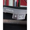 Vince  100% Silk Large Long-sleeve Black Top Lightweight Split Neck Tunic Top Photo 2