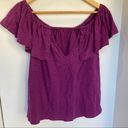 Rebecca Minkoff  Blouse Cotton Purple One Shoulder Photo 3