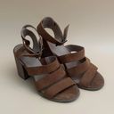 Universal Threads Universal Thread Buckle Ankle Strap Block Heel Sandal Brown Size: 5.5 Photo 0