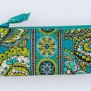 Vera Bradley  Peacock Turquoise Blue Green Pencil Brush Cosmetic Zip Pouch Photo 0