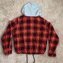 No Boundaries Juniors Cinched Waist Red Plaid Hoodie Photo 5