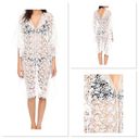 Yumi Kim  White Sheer Lace Tulum Tunic Swim Cover Up Batwing Women Size XS New Photo 1