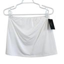 Klassy Network  Tube Top Mid-length Crop White Brami Built in Bra Sz Large Photo 0