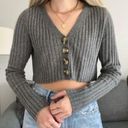 Urban Outfitters  Cropped grey button sweater. Size S. Photo 0