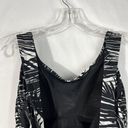 Swimsuit For All Swimsuits For All Black & White Palm Leaf Floral Layered Swim Dress Plus Size 14 Photo 2