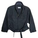 Frame  Cotton Washed Black Canvas Belted Jacket size Small Photo 0