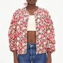 ZARA  Floral Bomber Jacket Womens‎ Size M Pink floral bomber Jacket Full Zip Up Photo 8