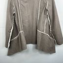 Cavalini  Gray Faux Suede Faux Fur Jacket Size Medium Photo 10