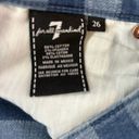 7 For All Mankind  Women's Jeans Sz 26 Blue Denim Striped Cropped High Rise Photo 7