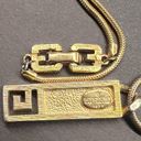 Givenchy Vintage 1977  G Logo Gold Plated Rope Necklace Gold bar design Signed Photo 4