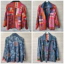 Flashback Art to Wear REVERSIBLE Colorful Floral Festival Jacket Bohh Patchwork Size M Photo 2