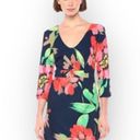 Trina Turk new  ❀ Picturesque Bright Floral Print Sheath Mini Dress ❀ Navy ❀ 2 Photo 11